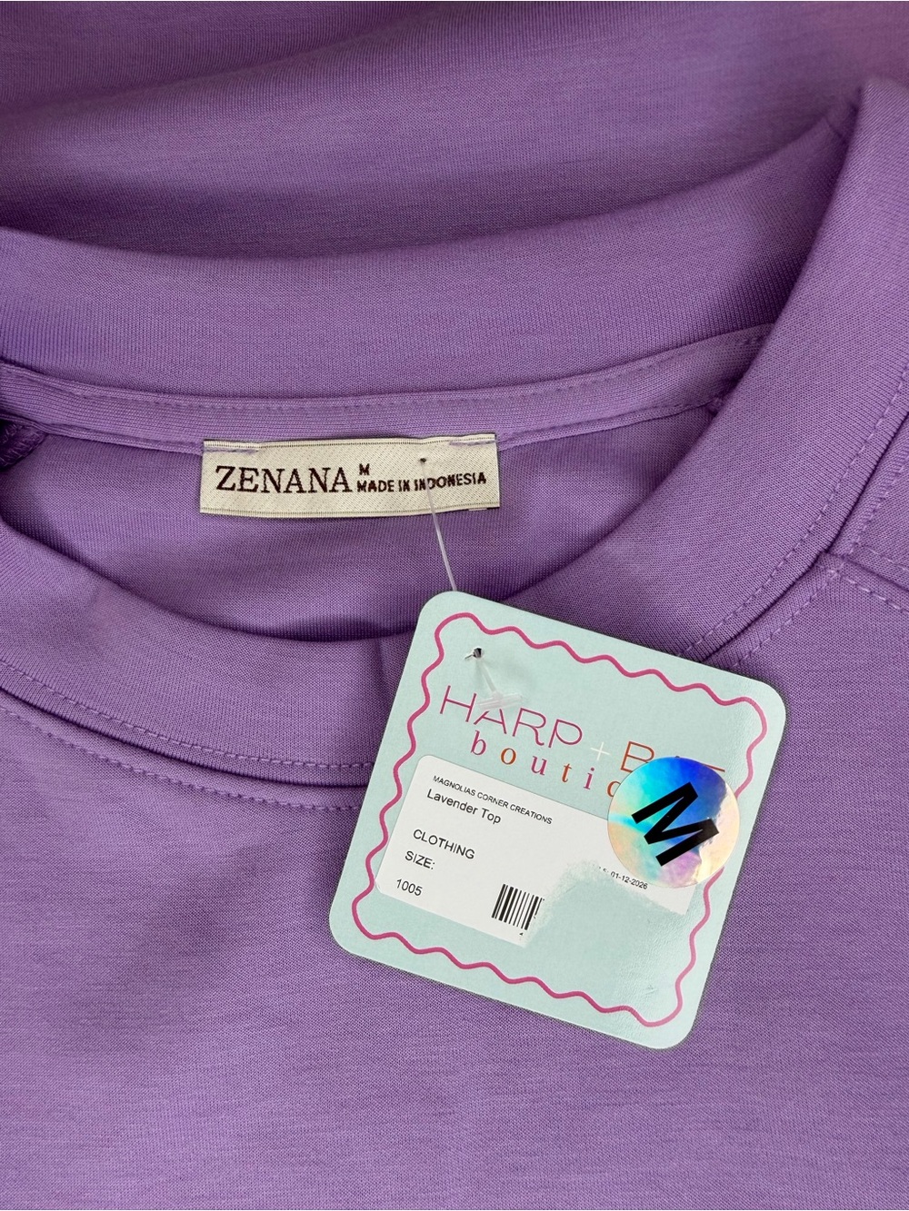 Zenana Lavender Crewneck Sweatshirt - Picture 5 of 6